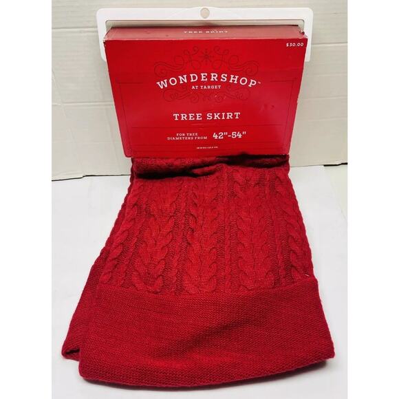Wondershop at Target Christmas Tree Skirt Red Knit 48"-54” New, w/out packaging - Picture 2 of 3